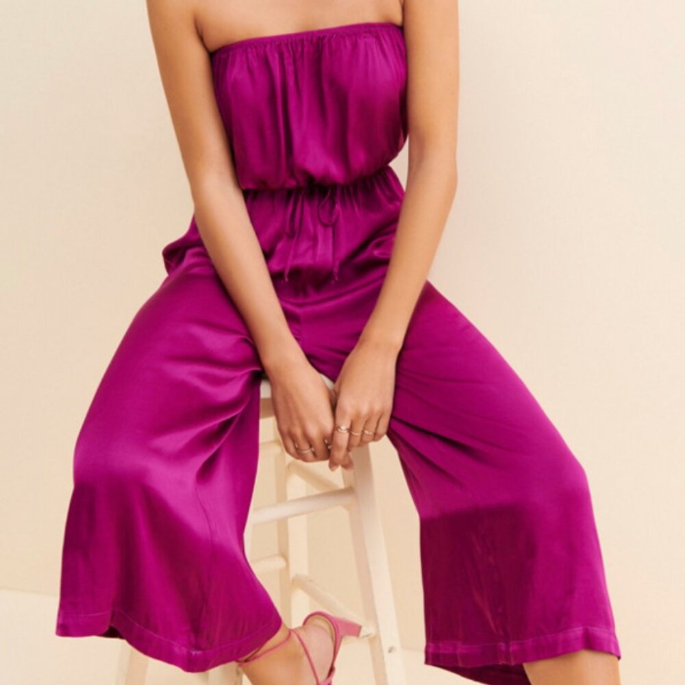 Rays for Days - Strapless Jaden Jumpsuit - Magenta - Medium